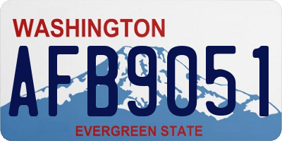 WA license plate AFB9051