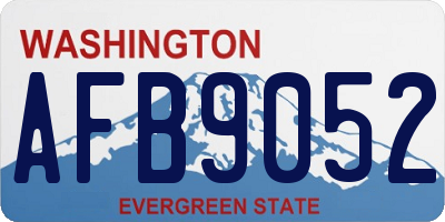 WA license plate AFB9052