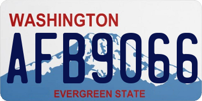 WA license plate AFB9066