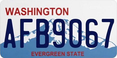 WA license plate AFB9067