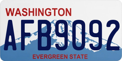 WA license plate AFB9092