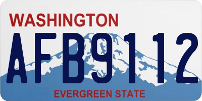 WA license plate AFB9112