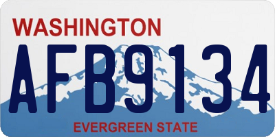 WA license plate AFB9134