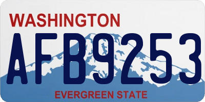 WA license plate AFB9253