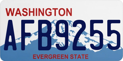 WA license plate AFB9255