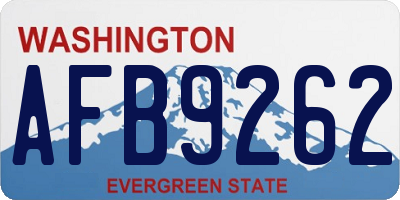 WA license plate AFB9262