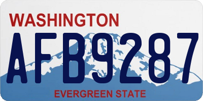 WA license plate AFB9287