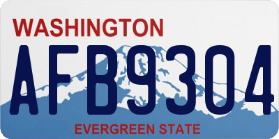 WA license plate AFB9304