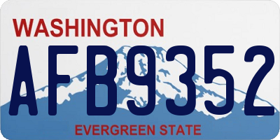 WA license plate AFB9352