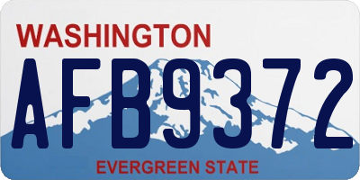 WA license plate AFB9372