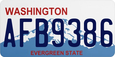 WA license plate AFB9386