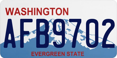 WA license plate AFB9702