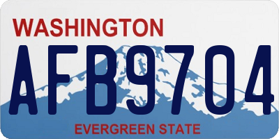 WA license plate AFB9704