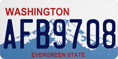 WA license plate AFB9708