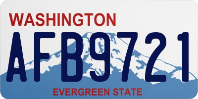 WA license plate AFB9721