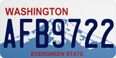 WA license plate AFB9722