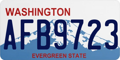 WA license plate AFB9723