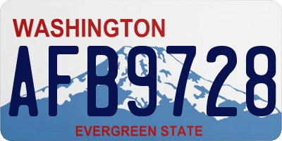 WA license plate AFB9728