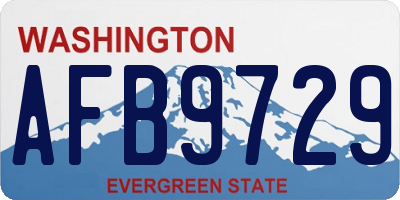 WA license plate AFB9729