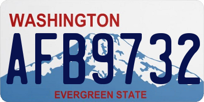 WA license plate AFB9732