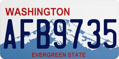 WA license plate AFB9735