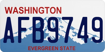 WA license plate AFB9749