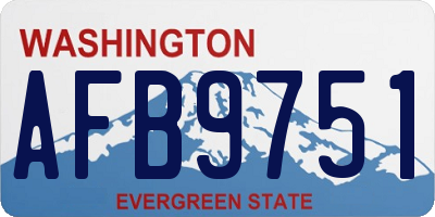 WA license plate AFB9751