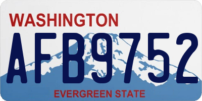 WA license plate AFB9752