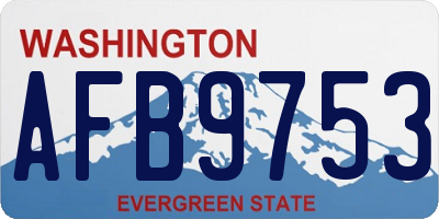 WA license plate AFB9753