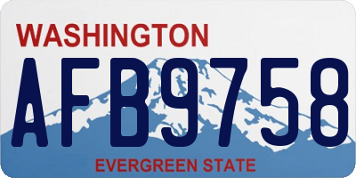 WA license plate AFB9758