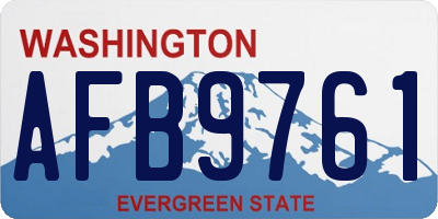 WA license plate AFB9761