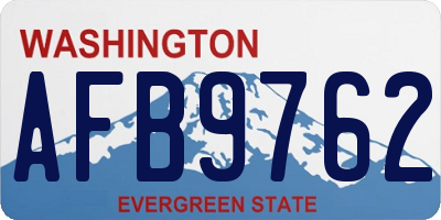 WA license plate AFB9762