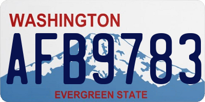 WA license plate AFB9783