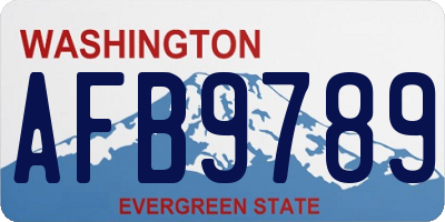 WA license plate AFB9789