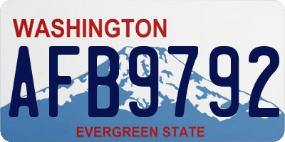 WA license plate AFB9792