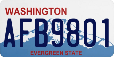 WA license plate AFB9801