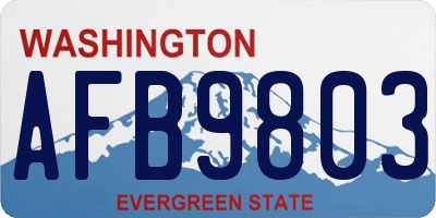 WA license plate AFB9803