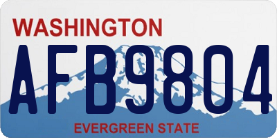 WA license plate AFB9804