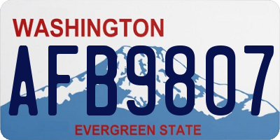 WA license plate AFB9807