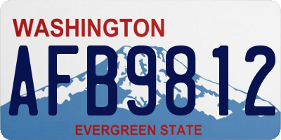 WA license plate AFB9812