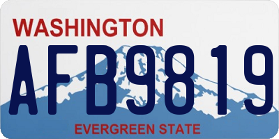 WA license plate AFB9819