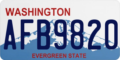 WA license plate AFB9820