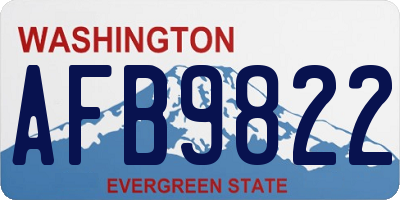 WA license plate AFB9822