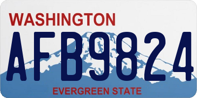 WA license plate AFB9824