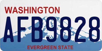 WA license plate AFB9828