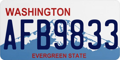 WA license plate AFB9833