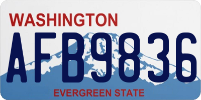 WA license plate AFB9836