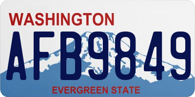 WA license plate AFB9849