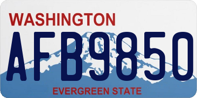 WA license plate AFB9850