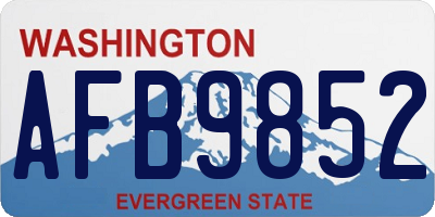 WA license plate AFB9852